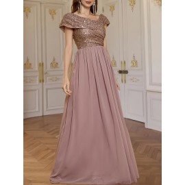 Women's Elegant Wedding Dresses - Formal Evening gowns with Slim Fit & Flowy Train, Bridal party, Prom, Gala - Machine Washable Lace-like Party gowns in - by XinYu, Prom Dress, Fitted Bodice, Shimmering Fabric, Stylish Formalwear, Event Attendees