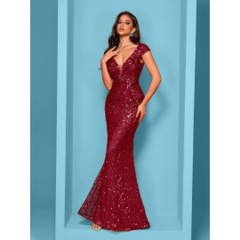 Elegant Beaded Mature Sleeveless Mermaid Dress for Summer Party Evening Formal High-End Luxury Bridesman Gown V Neck Wedding Sexy Tank Long Skirt