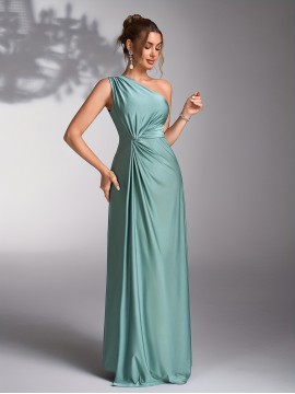 Women's Elegant Wedding Formal gown - One-Shoulder Mermaid Party Dress, Formal Events, Hand Washable - Bridal Party, Prom, Evening Ceremony Attire, Prom Dress, Quality Construction, Medium Stretch Fabric