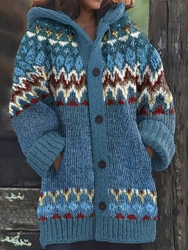 [Cozy Elegant Cardigan Sweater] Cozy Elegant Women's Cardigan Sweater Coat | Hooded Button-front Closure, Turquoise/Red/Black/Gray/White, Machine Washable Winter Jacket for Everyday & Formal Outfits, Autumn Knitwear, Comfortable Fit