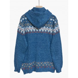 [Cozy Elegant Cardigan Sweater] Cozy Elegant Women's Cardigan Sweater Coat | Hooded Button-front Closure, Turquoise/Red/Black/Gray/White, Machine Washable Winter Jacket for Everyday & Formal Outfits, Autumn Knitwear, Comfortable Fit