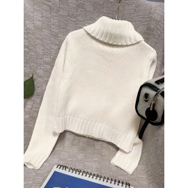 Women's Stand Collar Cardigan with Large Zipper and Button Design