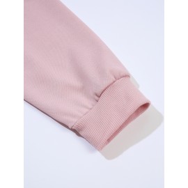 Plus Size Women's Loose Fit Long Sleeve Sweatshirt - Geometric Pattern Round Neck Casual Pullover, All-Season Soft Breathable Fabric, Machine Washable for Everyday Comfort, Comfortable Clothing, Playful Design, Easy Care Material