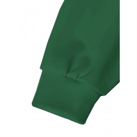 Plus Size Women's Loose Fit Long Sleeve Sweatshirt - Geometric Pattern Round Neck Casual Pullover, All-Season Soft Breathable Fabric, Machine Washable for Everyday Comfort, Comfortable Clothing, Playful Design, Easy Care Material