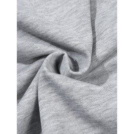 Plus Size Women's Loose Fit Long Sleeve Sweatshirt - Geometric Pattern Round Neck Casual Pullover, All-Season Soft Breathable Fabric, Machine Washable for Everyday Comfort, Comfortable Clothing, Playful Design, Easy Care Material