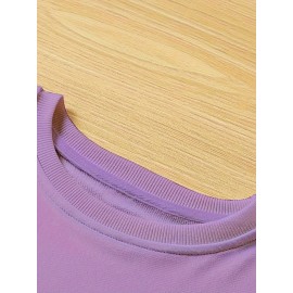 Plus Size Women's Loose Fit Long Sleeve Sweatshirt - Geometric Pattern Round Neck Casual Pullover, All-Season Soft Breathable Fabric, Machine Washable for Everyday Comfort, Comfortable Clothing, Playful Design, Easy Care Material