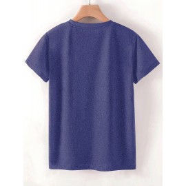 Creative Moon Cat Pattern Three-Piece Set: Family, Friends, Sisters - Printed Fashion Retro Style Women's Summer Casual Sporty Round Neck Short Sleeve T-Shirt in Multiple Colors