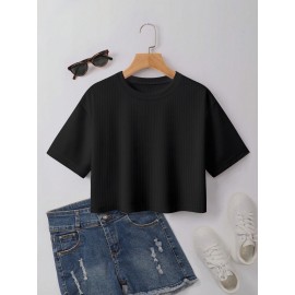 10pcs Women'S Spring Summer Casual Top and Pants Set Round Neck Short Sleeve T-Shirt + Comfortable Home Shorts -D10+K8-10pcs